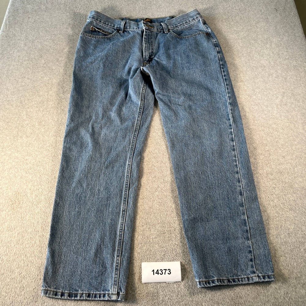 VTG Lee Jeans Men 38x30 Blue Denim Cotton Relaxed Fit Straight Leg  Grunge